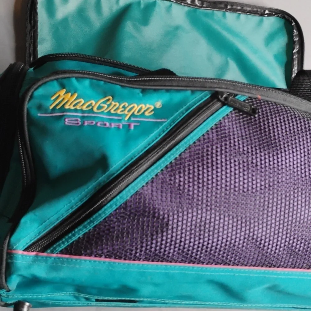 MacGregor Sport Duffle Bag Blue Purple Teal Travel Gym Bag‎ VINTAGE